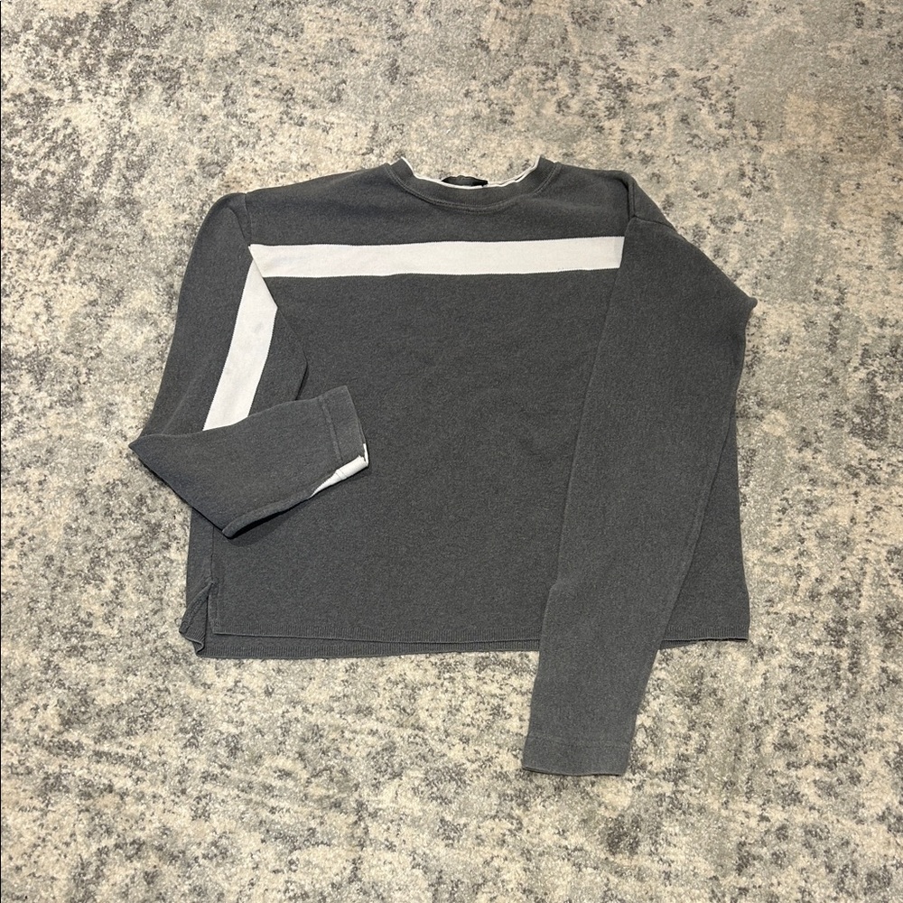 Absolutely Gray and White Cotton Sweater